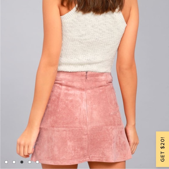 Lulus Shenandoah Mauve Suede Mini Skirt - Picture 2 of 6